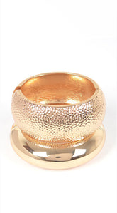 Gilded Duo Two Piece Set Metal Bangle -  Gold